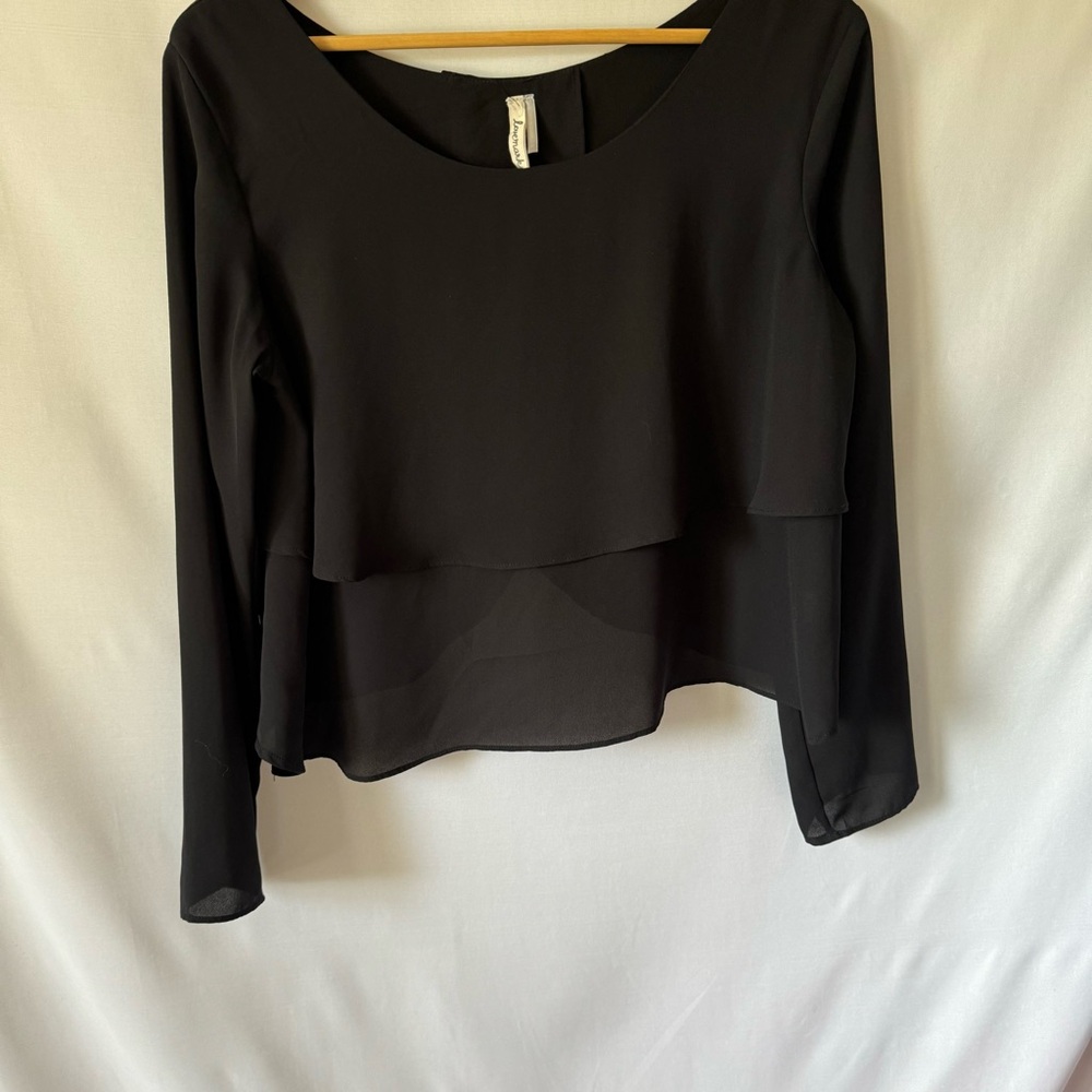 vgw-Love Marks black layered blouse